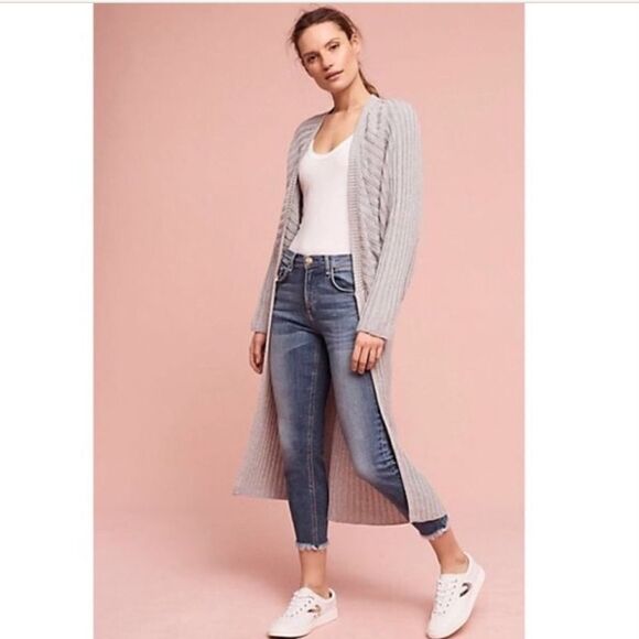 TJD Gray Duster Cardigan Sweater - Picture 1 of 8